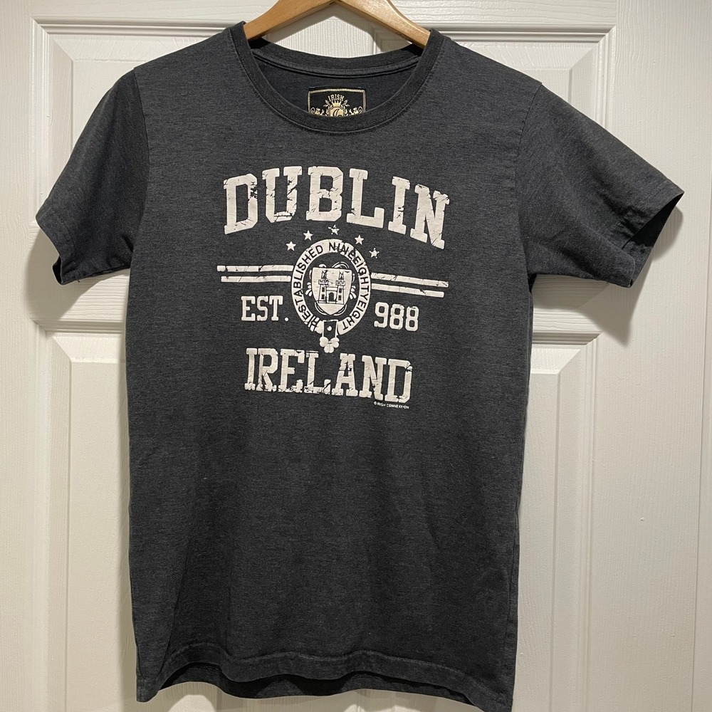 Irish Connexxion Dublin Ireland Graphic T-Shirt Mens Small Gray Short Sleeve Tee - Picture 3 of 6